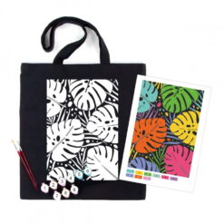 Set Creativ Rosa Ecobag Black - Tropical Leaves