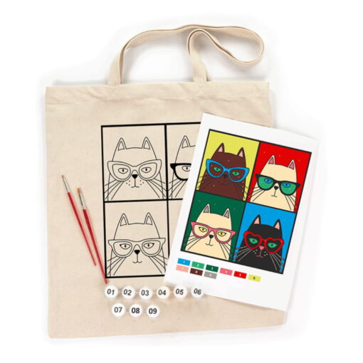 Set creativ Rosa Ecobag Cats In Glasses