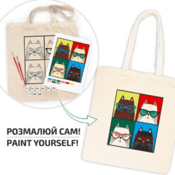 Set Creativ Rosa Ecobag - Cats In Glasses