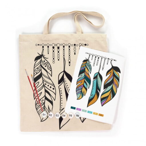 Set creativ Rosa Ecobag Golden Feathers
