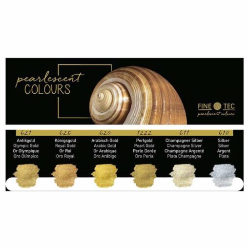 Set 6 acuarele FINETEC Pearlescent Classic