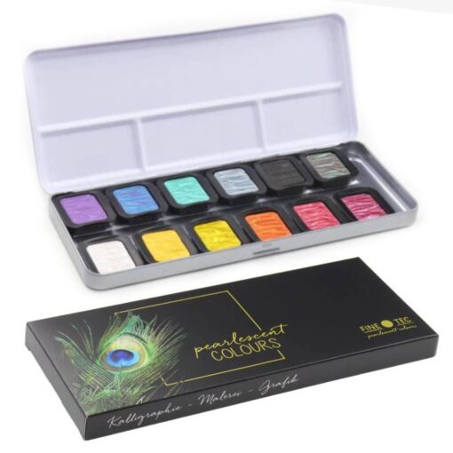 Set 12 acuarele FINETEC Pearlescent Rainbow