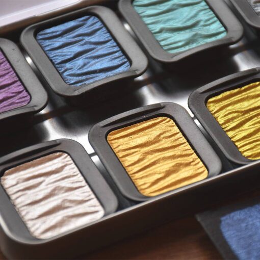 Set 12 acuarele FINETEC Pearlescent Rainbow