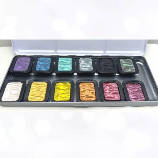 Set 12 acuarele FINETEC Pearlescent Rainbow