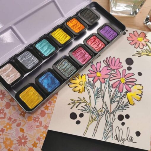 Set 12 acuarele FINETEC Pearlescent Rainbow