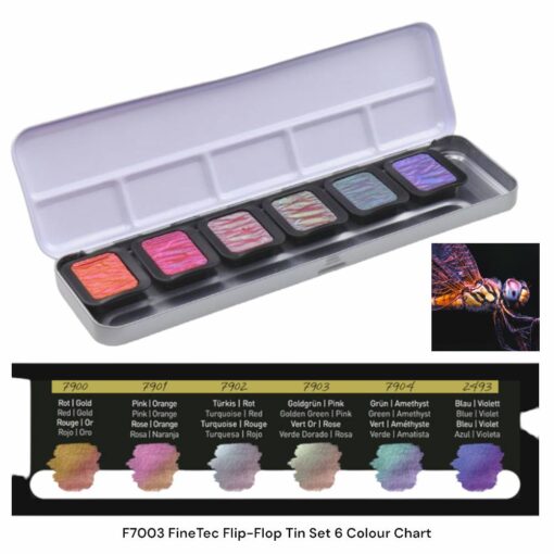 Set 6 acuarele FINETEC Pearlescent Flip Flop