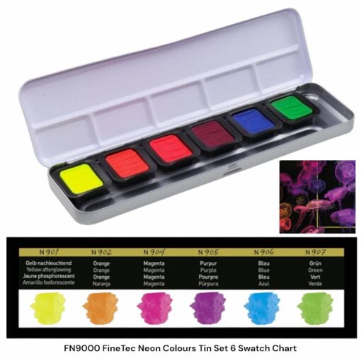 Set 6 acuarele FINETEC Neon