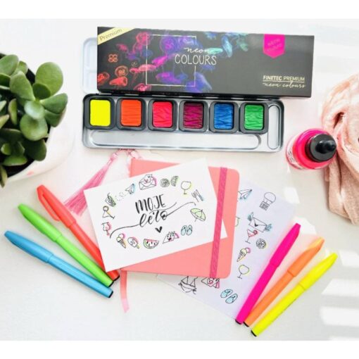 Set 6 acuarele FINETEC Neon