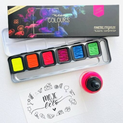 Set 6 acuarele FINETEC Neon