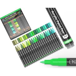 Set 22 Markere Acrilice 0.7mm Tooli - Green