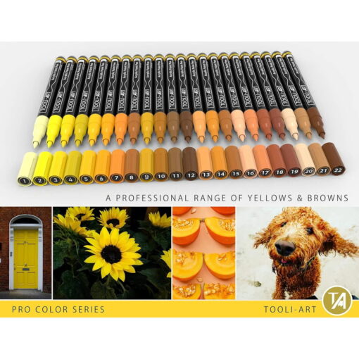 Set 22 Markere Acrilice 0.7mm Tooli - Yellow