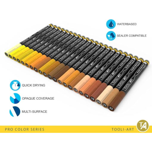 Set 22 Markere Acrilice 0.7mm Tooli - Yellow