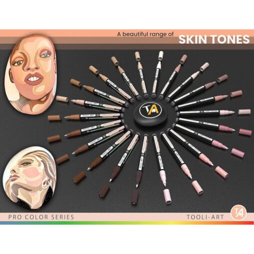 Set 22 Markere Acrilice 0.7mm Tooli - Nudes