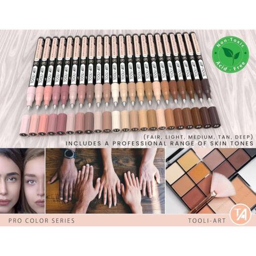 Set 22 Markere Acrilice 0.7mm Tooli - Nudes