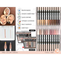 Set 22 Markere Acrilice 0.7mm Tooli - Nudes