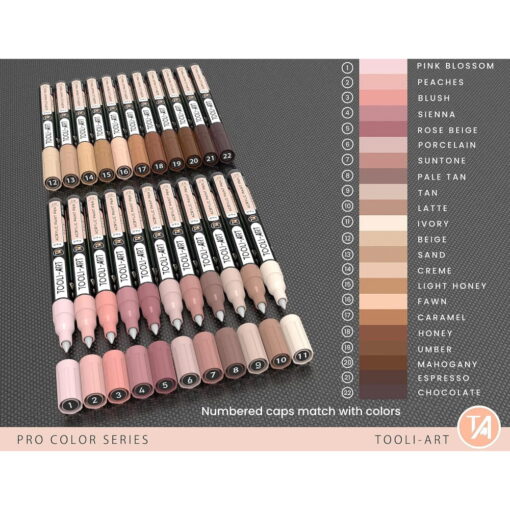 Set 22 Markere Acrilice 0.7mm Tooli - Nudes