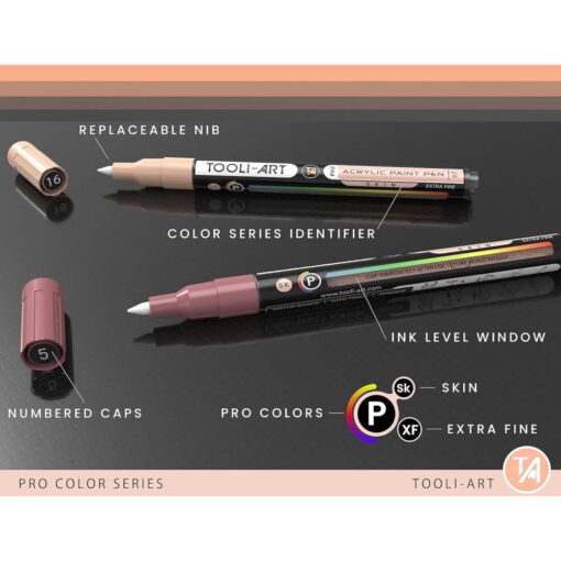 Set 22 Markere Acrilice 0.7mm Tooli - Nudes