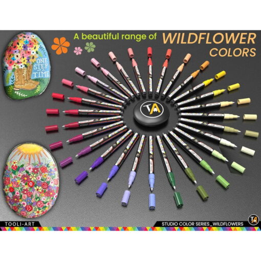 Set 28 Markere Acrilice 0.7mm Tooli - Flowers