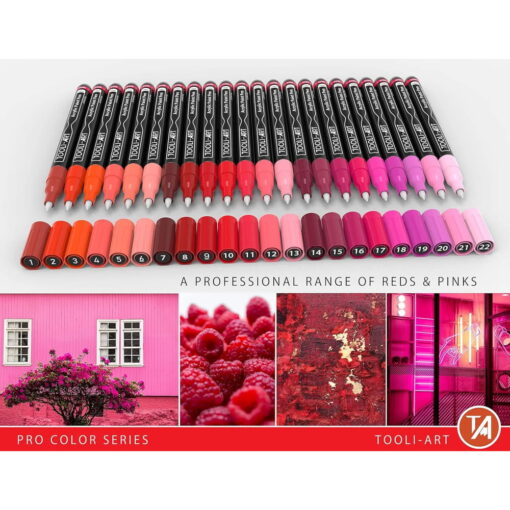 Set 22 Markere Acrilice 0.7mm Tooli - Red