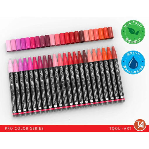 Set 22 Markere Acrilice 0.7mm Tooli - Red