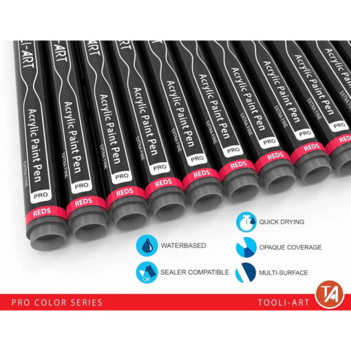 Set 22 Markere Acrilice 0.7mm Tooli - Red