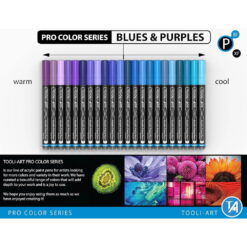 Set 22 Markere Acrilice 0.7mm Tooli - Blue