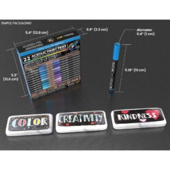 Set 22 Markere Acrilice 0.7mm Tooli - Blue