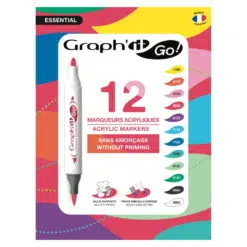 Set 12 markere acrilice Graph'it GO Essential