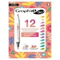 Set 12 markere acrilice Graph'it GO Floral