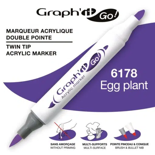 Marker Acrilic Graphit GO - 6178 - Eggplant