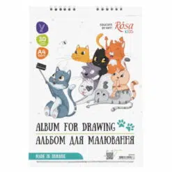 Bloc desen spiral ROSA KIDS Cats Selfies 100gr 30foi - A4