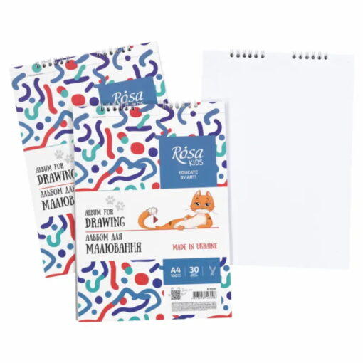 Bloc desen spiral ROSA KIDS Cats 100gr 30foi - A4