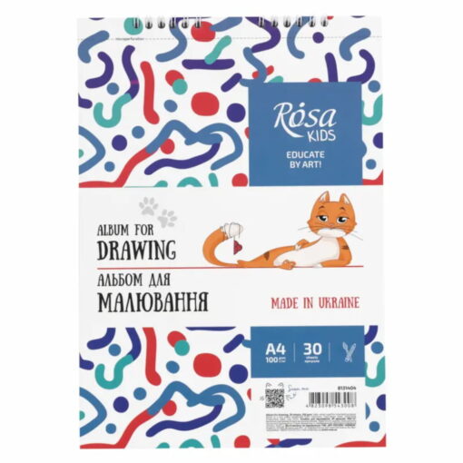 Bloc desen spiral ROSA KIDS Cats 100gr 30foi - A4