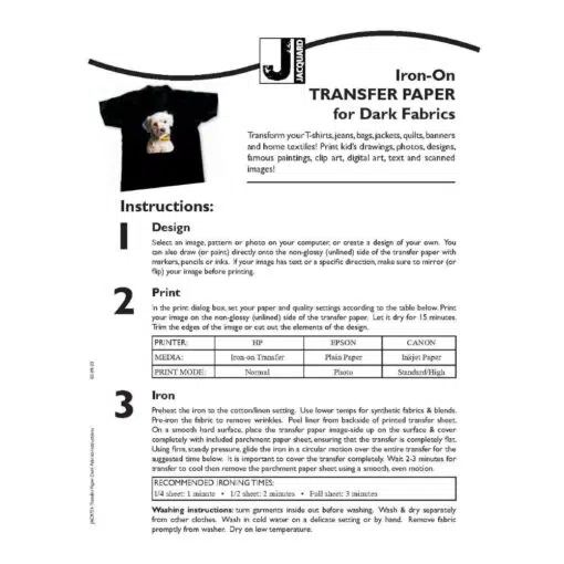 Hartie transfer pentru textile Dark