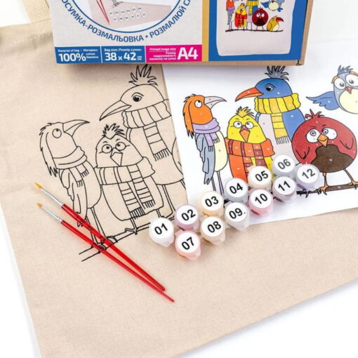 Set Creativ Rosa Ecobag - Funny Birds