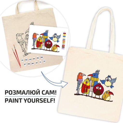 Set Creativ Rosa Ecobag - Funny Birds