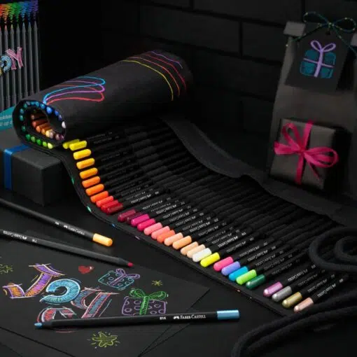 Rollup 72 creioane colorate Faber Castell Black Edition - imagine 5