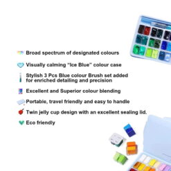 Set 36 guase HIMI Twin Cup + 3 Brushes - Ice Blue Case