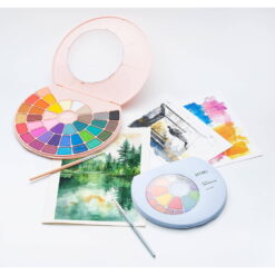 Set 38 Acuarele Godet Himi Solid + Pensula - Pink Case