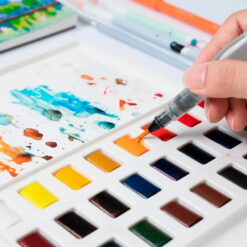 Set 36 Acuarele Godet Himi Half-Pans Cutie Plastic + Pensula